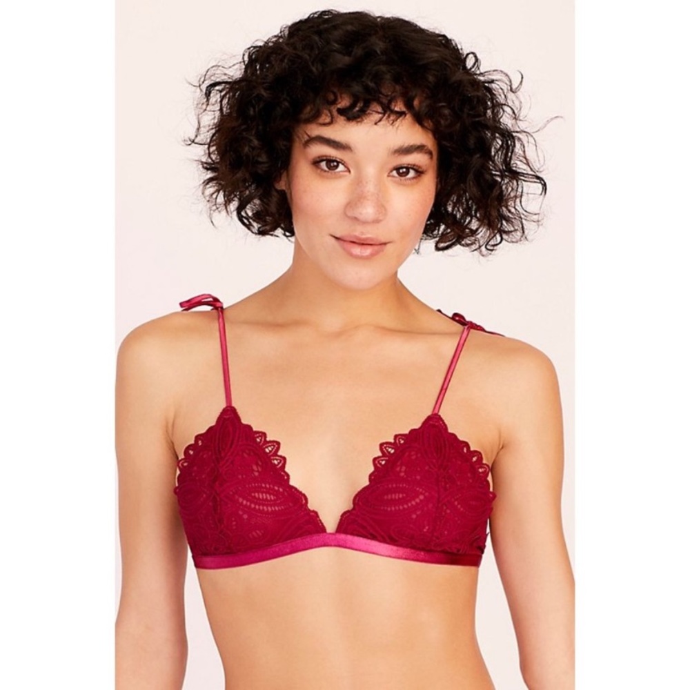 NEW free people mila bralette in berry - Picture 2 of 8